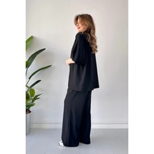 Yakamel Kadın Dökümlü Bürümcük Yazlık Kimono Alt Üst Takım