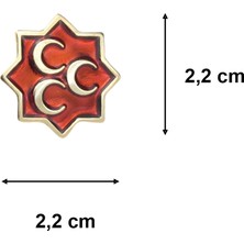 Hiçdurmaal Sekiz Köşeli Yıldız Içinde Üç Hilal Yaka Rozeti 1 Adet