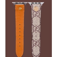 Dukkan Case Bej Kumaş Apple Saat Kayışı - DK192 - Apple Watch Uyumlu 45MM