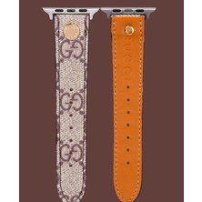 Dukkan Case Bej Kumaş Apple Saat Kayışı - DK192 - Apple Watch Uyumlu 45MM