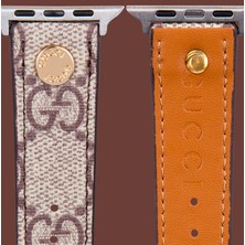 Dukkan Case Bej Kumaş Apple Saat Kayışı - DK192 - Apple Watch Uyumlu 45MM