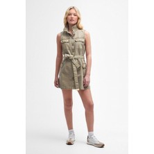 Barbour International B.ıntl Tamsin Denim Mini Elbise KH12 Washed Khaki