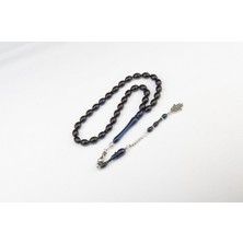 Burhan Sağlam Arpa Kesim 12X8 mm Ateş Kehribar Alpaka Püsküllü Tesbih