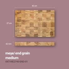 Kaf Ahşap Kesme Tahtası Meşe Çerçevesiz (End-Grain) Medium