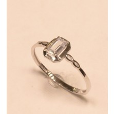 Güler Kuyumculuk Altın Baget Taşlı Minimal Yüzük