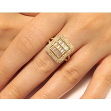 Güler Kuyumculuk 14 Ayar Altın Baget Taşlı Yüzük