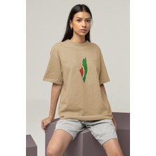 Nulivez Filistin Tasarımı Baskılı Yüksek Kalite Kompakt Unisex Oversize T-Shirt