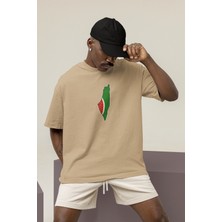 Nulivez Filistin Tasarımı Baskılı Yüksek Kalite Kompakt Unisex Oversize T-Shirt