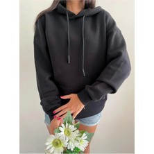 3 Iplik Şardonlu Kapşonlu Sweatshirt