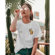 Helios Haute Old Fashioned Kokteyll Tasarım Relaxed Fit Kadın Önü Baskılı Tişört