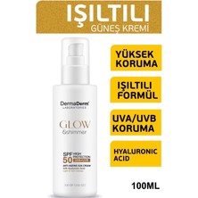 Dermaderm Glow Yüz ve Vücut İçin Işıltılı Simli Güneş Kremi Spf 50 Uva/uvb