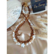 By Song Jewelry Sedef ve Hematit Doğaltaşlı Kolye