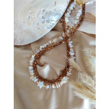 By Song Jewelry Sedef ve Hematit Doğaltaşlı Kolye