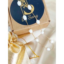 By Song Jewelry Gerçek Inci Çelik Kolye