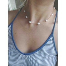 By Song Jewelry Gerçek Inci Çelik Kolye