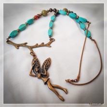 Z Jewelry Art Begın - El Yapımı Etnik Otantik Bohem Kadın Erkek Kolye - ZJA-K-0202
