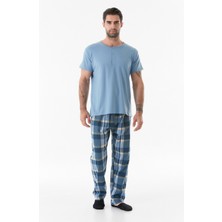 Ekose Desenli Düğmeli Pijama Takımı