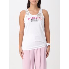 Pinko Yuvarlak Yaka Baskılı Beyaz Kadın T-Shirt 103131A1LV