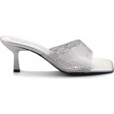 Bambi Gümüş Taşlı  Kadın Terlik K04026200287