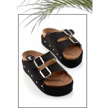 Bambi Siyah Süet  Kadın Terlik K04192171502