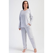Kadın Kadife Büyük Beden Uzun Kol Pijama Takım
, 403086