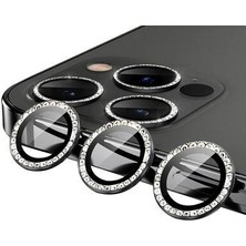Ceponya iPhone 13 Pro Max ​​​​kamera Lens Koruyucu Taşlı Tasarım
