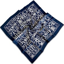 Levidor Tivil Ipek Eşarp 35047 Lacivert Karışık Desen