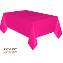 Plastik Kullan At Büyük Boy Fuşya Renk Masa Örtüsü 135*270CM