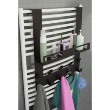 Risingmaber Siyah Raflı Havlupan Askısı Banyo Petek Askısı ve Raflı Havlu Askılığı, Banyo Peteği Askılığı MT105S