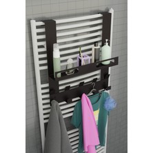 Risingmaber Siyah Raflı Havlupan Askısı Banyo Petek Askısı ve Raflı Havlu Askılığı, Banyo Peteği Askılığı MT105S