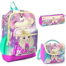 Coral High Desenli Okul Çantası Beslenme Kalemlik 3lü Set 23733