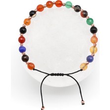 Alibaba Doğaltaş Akik Doğal Taş Makrome Örme Bileklik Fasetli Küre Kesim