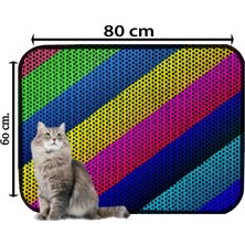 Aktunç Büyük Boy Elekli Tuvalet Önü Desenli Kedi Kumu Paspası 60 x 80 cm