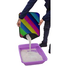 Aktunç Büyük Boy Elekli Tuvalet Önü Desenli Kedi Kumu Paspası 60 x 80 cm
