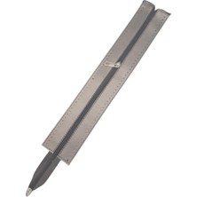 Angel Çanta Aksesuar 40 cm Derili Fermuar Parlak Gri Renk Gümüş Metalli