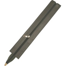 Angel Çanta Aksesuar 40 cm Derili Fermuar Haki Renk Light Gold Metalli