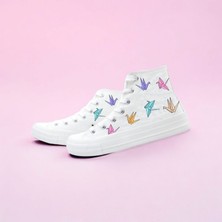 Amazoon Desing Renkli Origami Baskılı Sneaker Çocuk Spor Ayakkabı