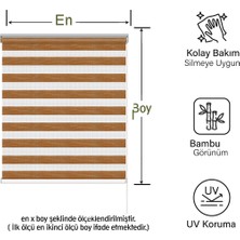 Mekstor Soft Bamboo Kahverengi Kırçıllı Zebra Perde ( Etek Düz )