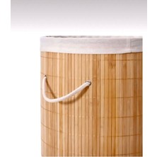 Adm Store Katlanabilir Bambu Çamaşır Sepeti Yuvarlak 35X57 cm Banyo Çamaşır Kirli Sepeti Çok Amaçlı Hasır Düzenleme Oyuncak Sepeti