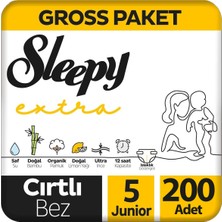 Sleepy Extra Bebek Bezi Gross Paket 5 Beden 100X2 200 Adet