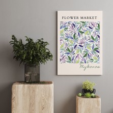 Pegziz Mykonos Yunanistan Botanik Renkli Çiçekler Dekoratif Kanvas Tablo - Modern Duvar Dekorasyon Sanatı