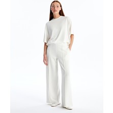 Dexia Pau - Modal  Kumaş Düz Oversize Tshirt- Ekru