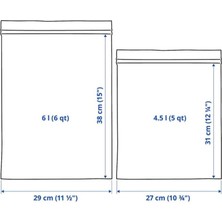 Ikea Istad Kilitli Poşet 6 ve 4 Lt 30 Adet Yeşil