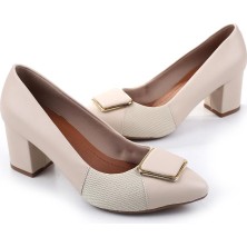 Papuç Sepeti 904-2 Kadın 6 Cm Kare Topuklu Ayakkabı