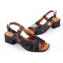 Papuç Sepeti Frzn-1611 Kadın 4,5 Cm Topuklu Yazlık Ayakkabı