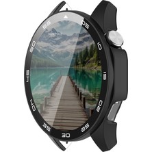 NewPole Huawei Watch Gt4 46MM İçin Ekran Koruyucu Kırılmaz Cam ve Tam Kaplayan Kasa Koruyucu Kılıf