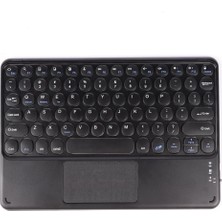 TezMax Vorcom S7 7" Uyumlu Kablosuz Bluetooth Şarjlı Touchpad'li Q Klavye - Siyah