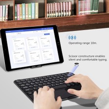 TezMax Vorcom S7 7" Uyumlu Kablosuz Bluetooth Şarjlı Touchpad'li Q Klavye - Siyah