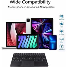 TezMax Vorcom S7 7" Uyumlu Kablosuz Bluetooth Şarjlı Touchpad'li Q Klavye - Siyah