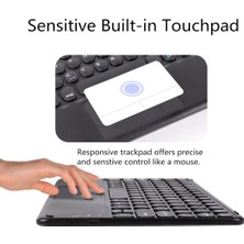 TezMax Vorcom S7 7" Uyumlu Kablosuz Bluetooth Şarjlı Touchpad'li Q Klavye - Siyah